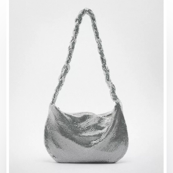 Zara Handbags - Zara nwot sparkly Silver Shoulder Bag